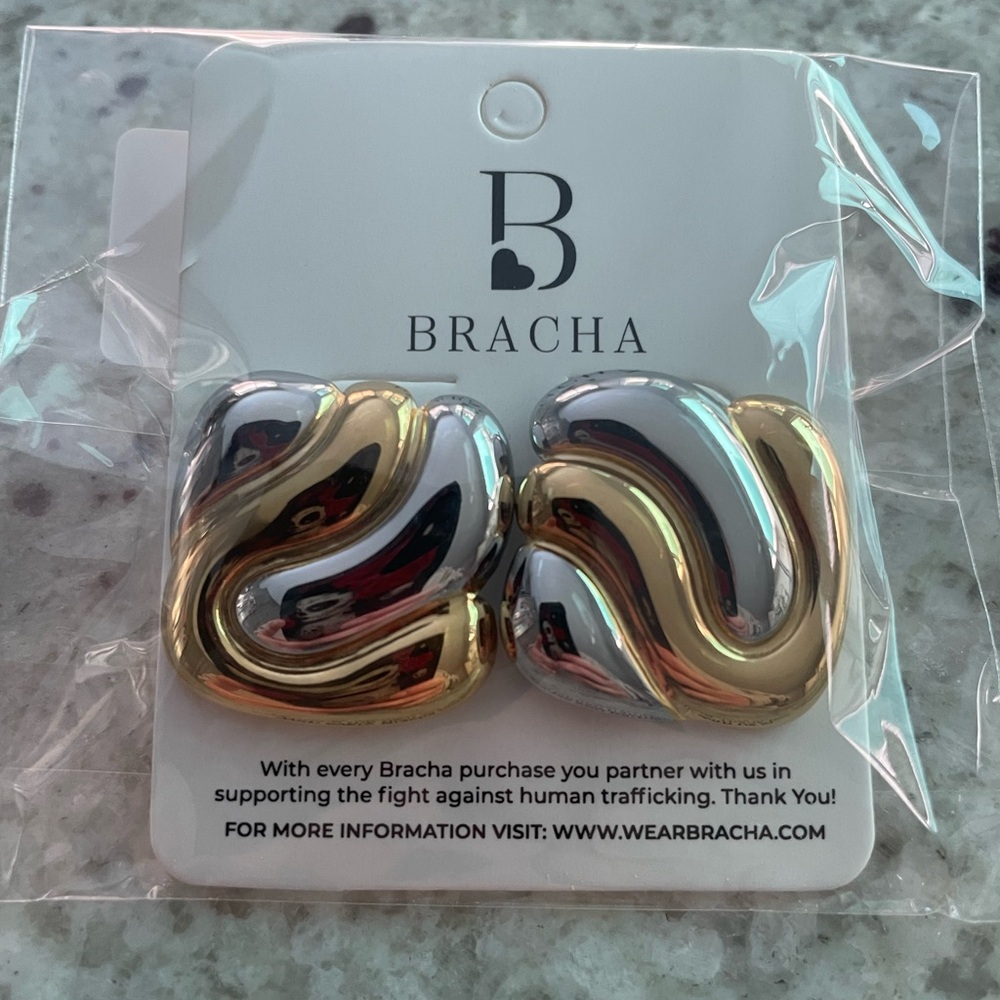 Bracha Gold and Silver Earrings